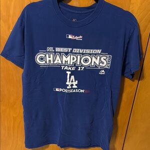Blue LA Dodgers 2017 NL West Division Champions T-Shirt